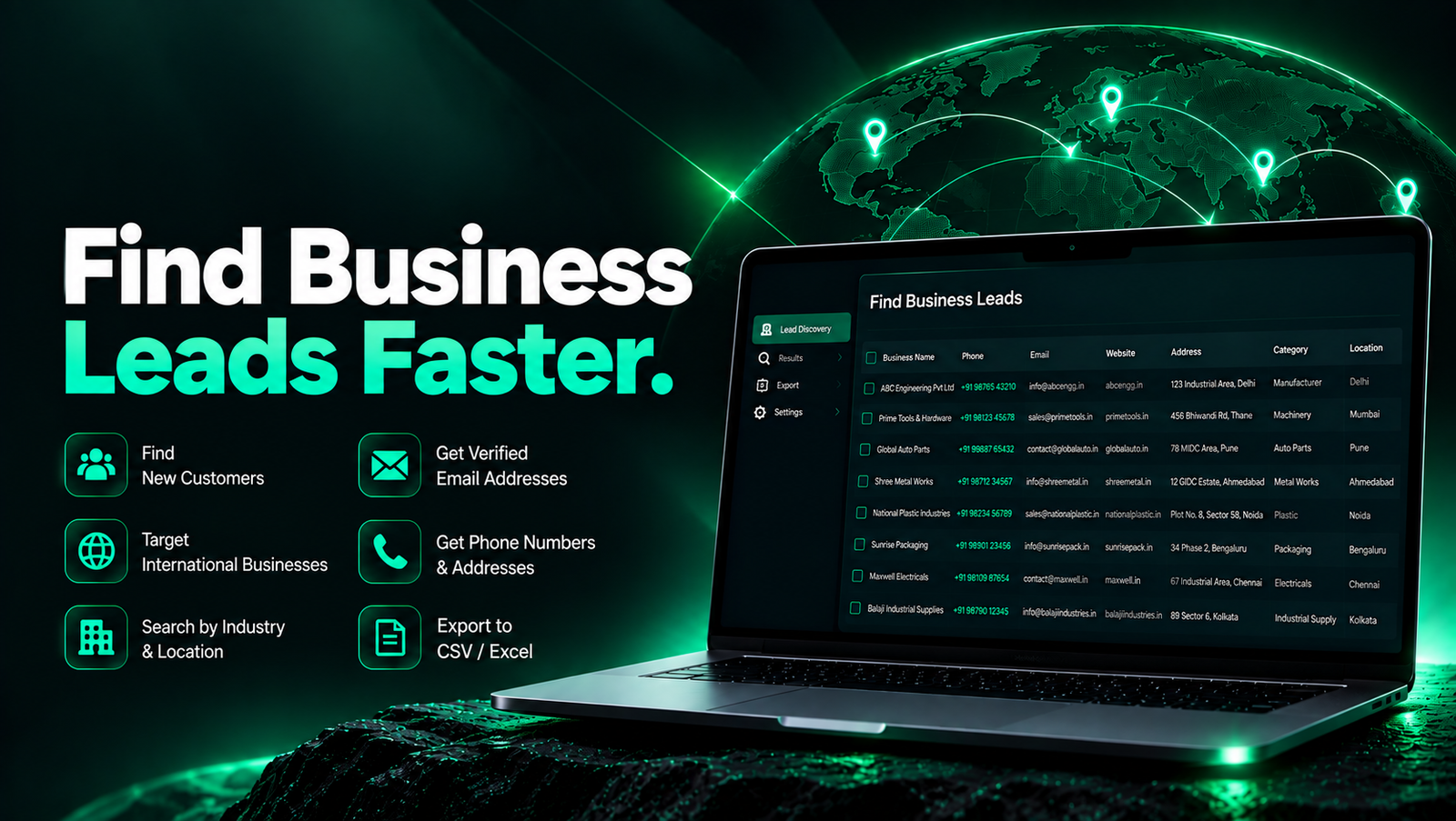 Leadsking lead discovery software interface